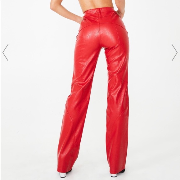I Am Gia Red York Faux Leather Pants 